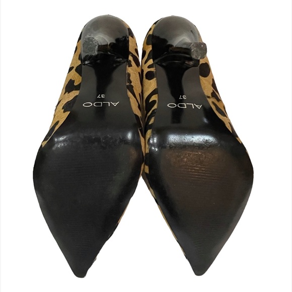 Aldo Women Leopard Print Pointy Toe High Heels Size 7 Camel Color - Picture 8 of 8